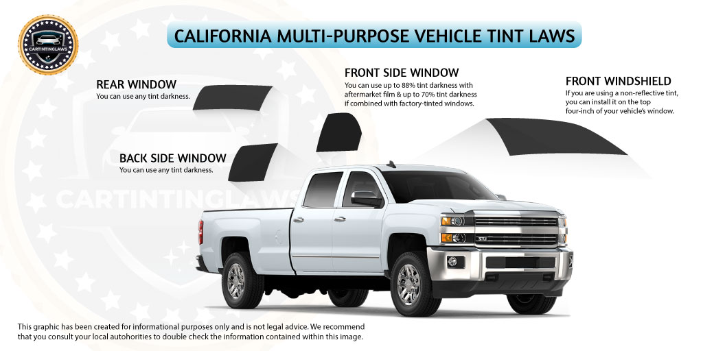 California Multipurpose vehicle Car Tint Laws