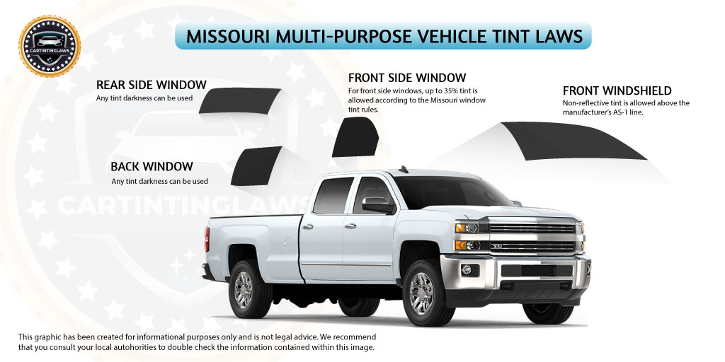 Missouri Car Tint Laws for Multipurpose vehicle