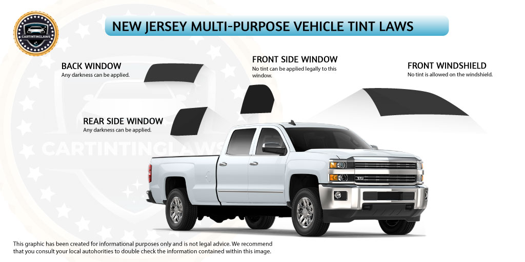 New Jersey Car Tint Laws for Multipurpose vehicle