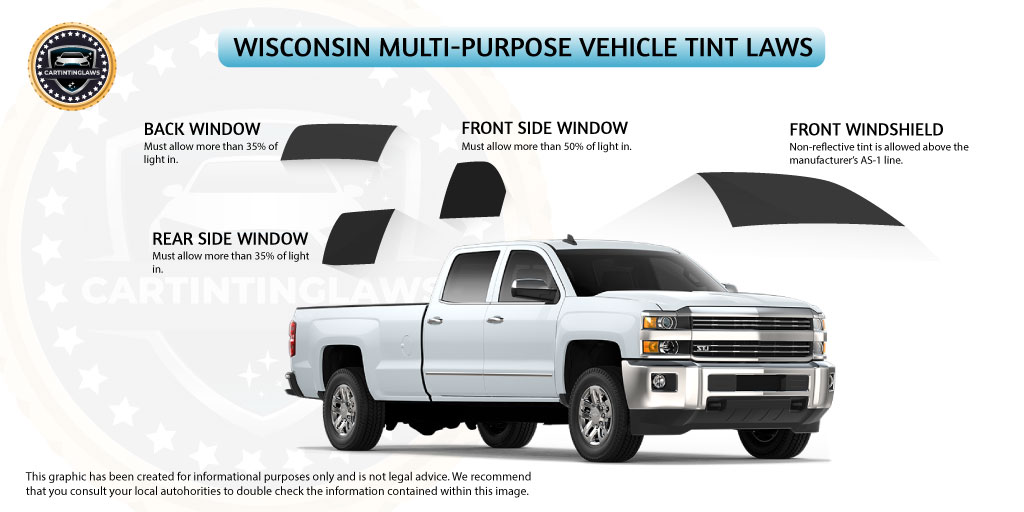 Wisconsin Car Tint Laws for Multipurpose vehicle