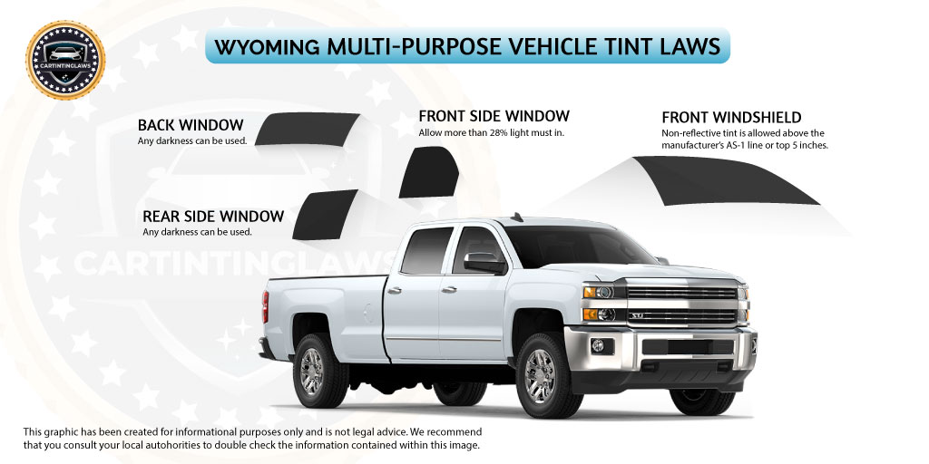 Wyoming Car Tint Laws for Multipurpose vehicle